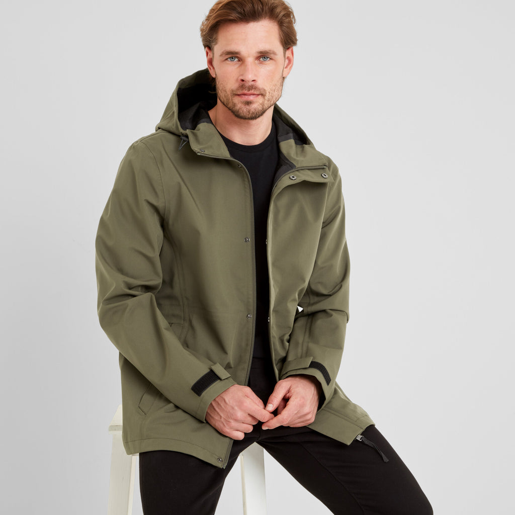 Flynn Mens Waterproof Jacket - Moss Green - Image 8