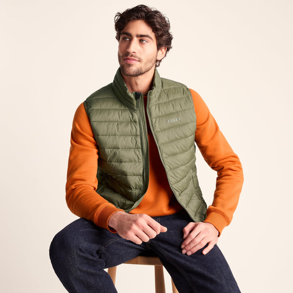 Gibson Mens Insulated Padded Gilet - Khaki - Image 2
