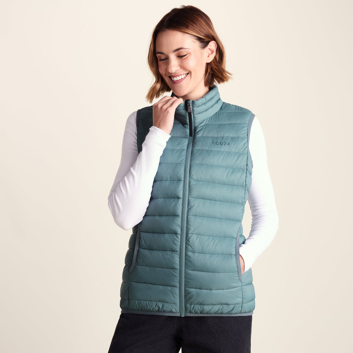 Gibson Womens Insulated Padded Gilet - Smokey Teal - Image 6