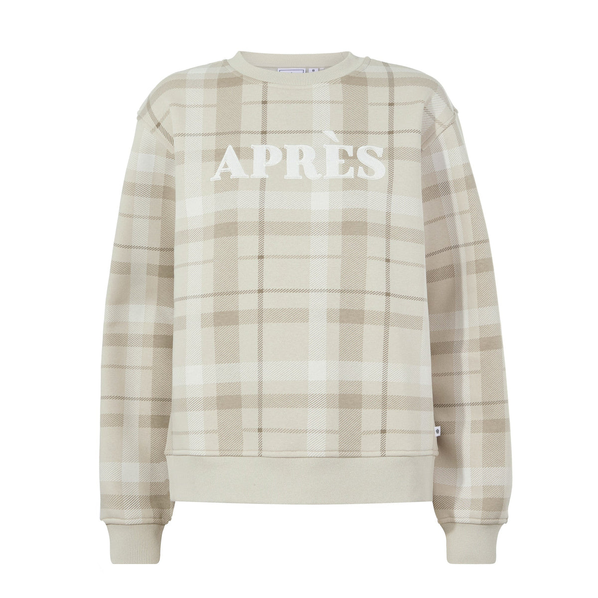 Gina Womens Supersoft Check Print Crew Neck Sweatshirt - Simply Taupe Check - Image 6