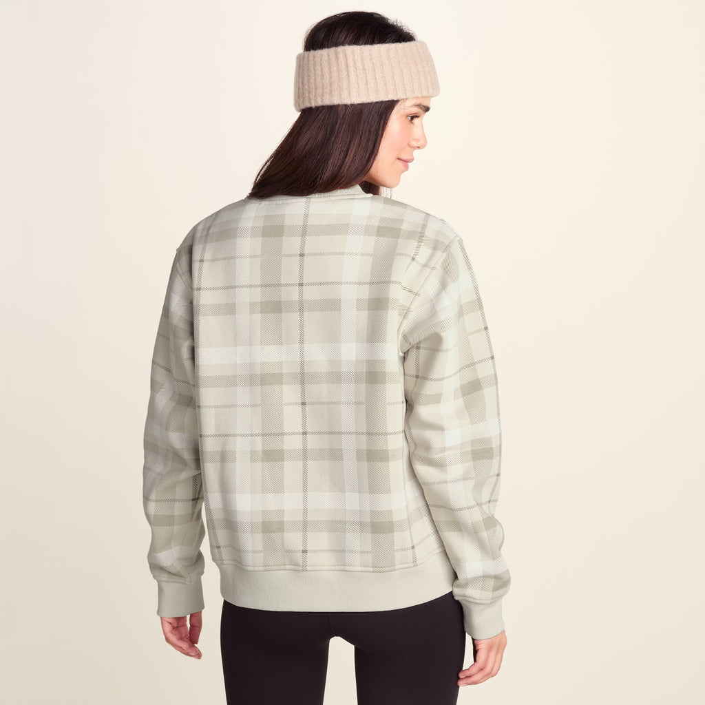 Gina Womens Supersoft Check Print Crew Neck Sweatshirt - Simply Taupe Check - Image 3