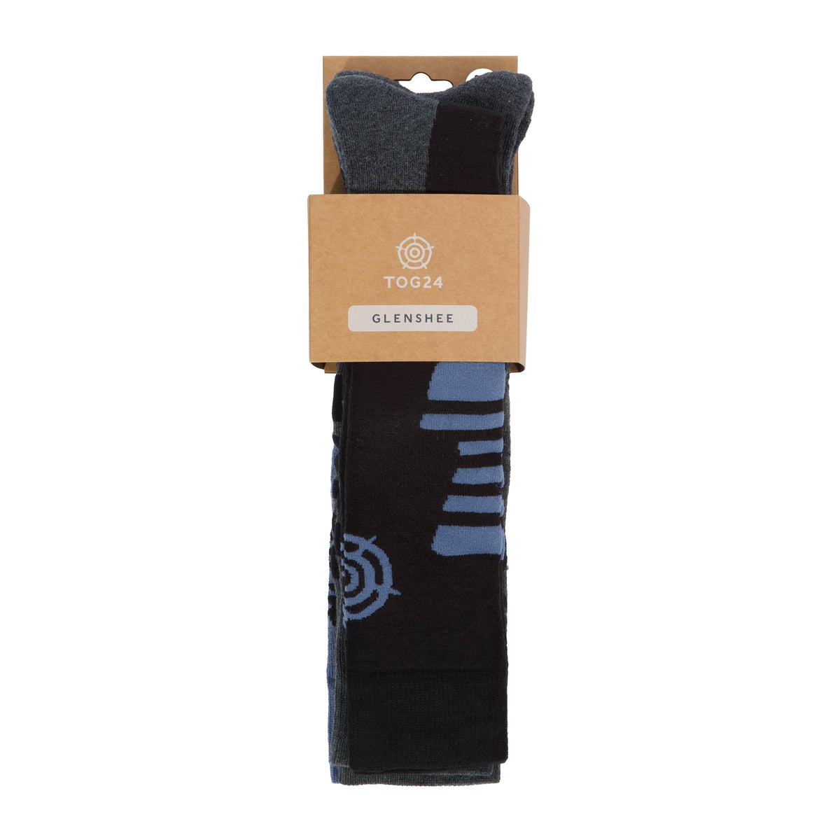 Glenshee Mens 3 Pack Technical Ski Socks - Black/Dark Grey Marl/Smokey Blue - Image 3