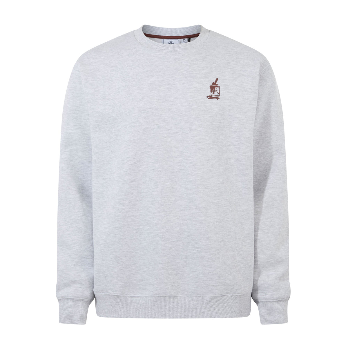Graft Mens Supersoft Graphic Print Crew Neck Sweatshirt - Light Grey Melange - Image 8