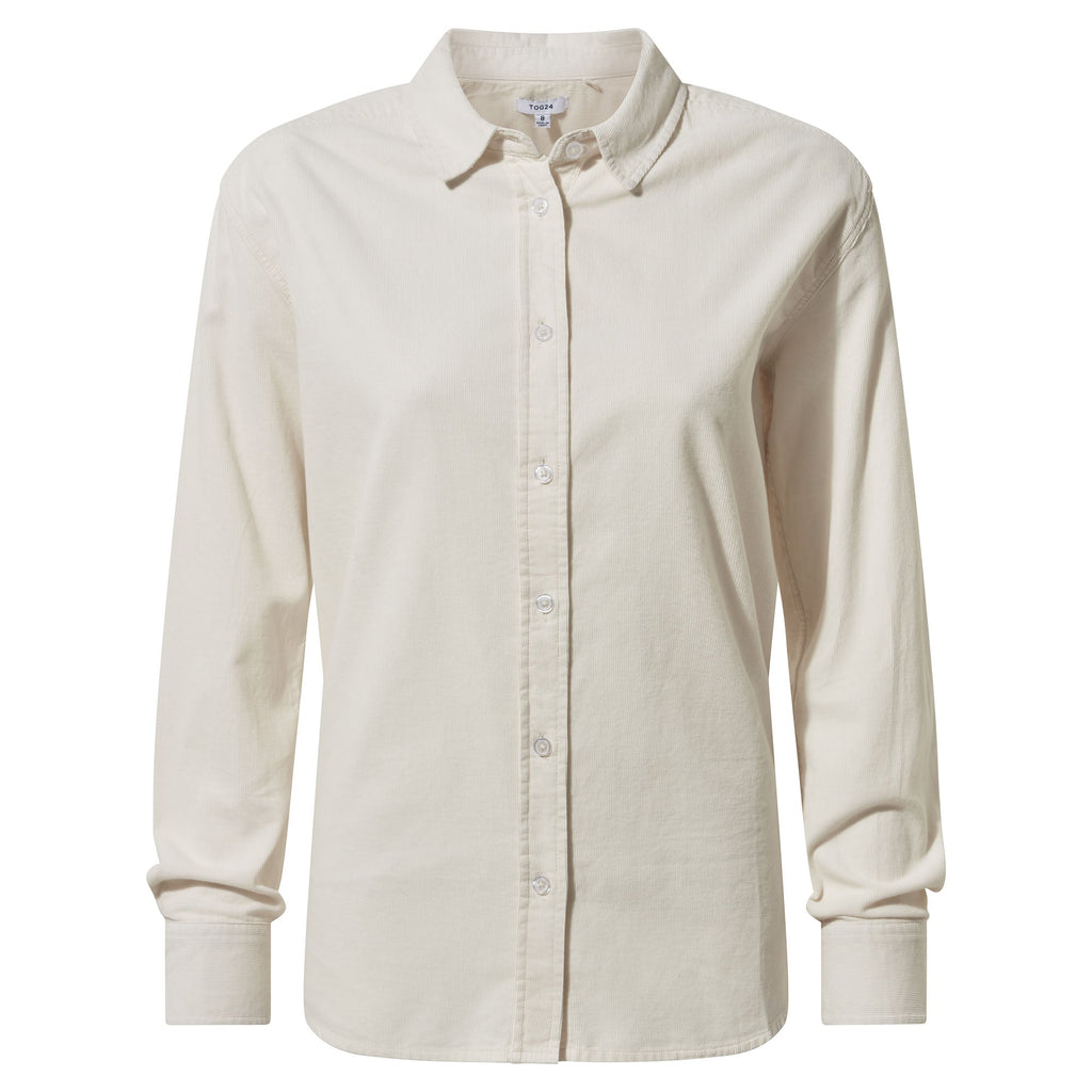 Harby Womens Long Sleeve Lightweight Corduroy Shirt - Vanilla - Image 7