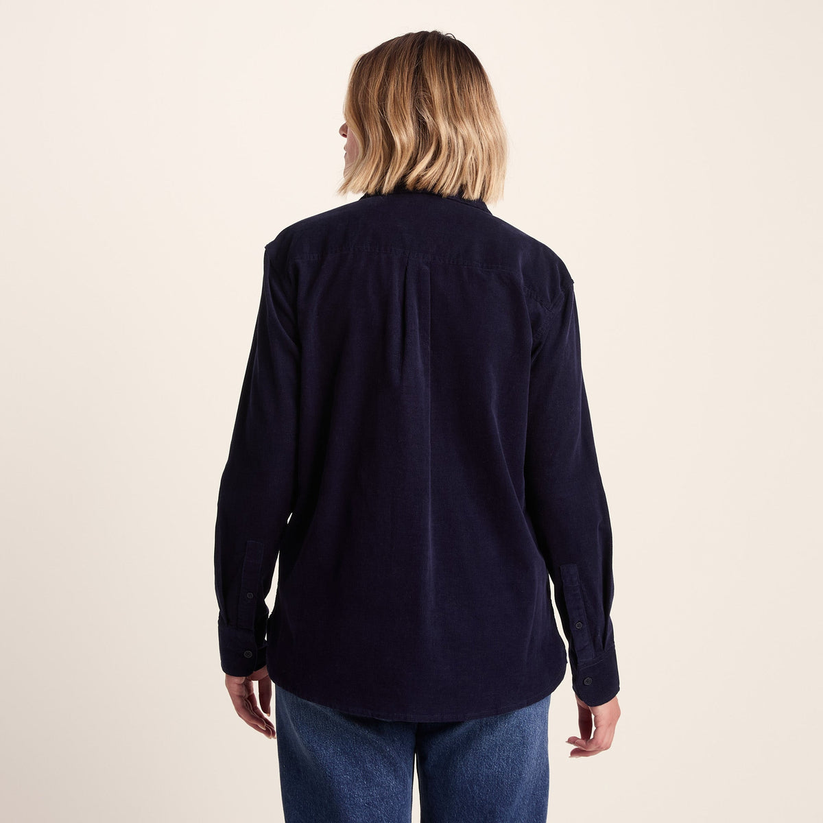 Harby Womens Long Sleeve Lightweight Corduroy Shirt - Oxford Blue - Image 4