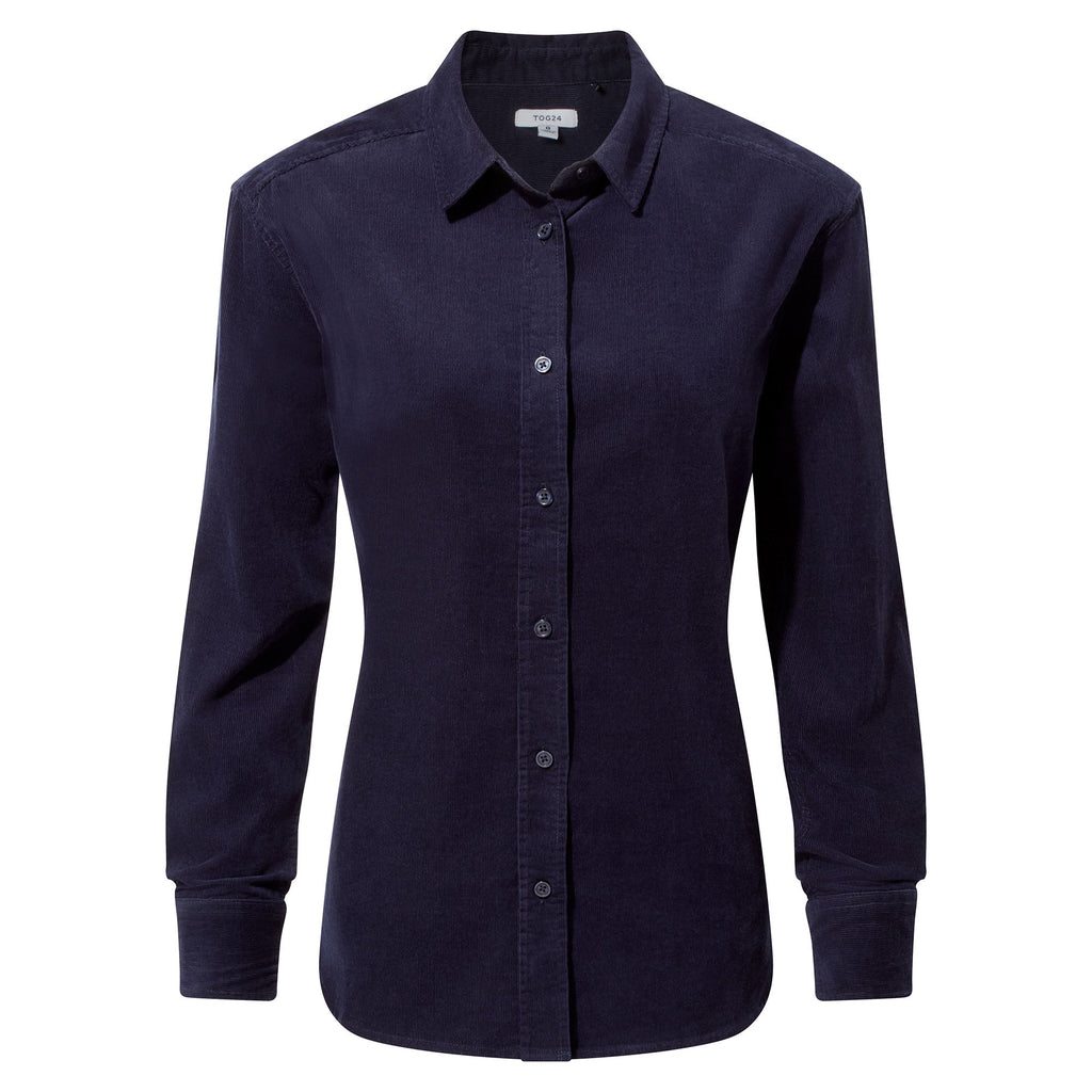 Harby Womens Long Sleeve Lightweight Corduroy Shirt - Oxford Blue - Image 6