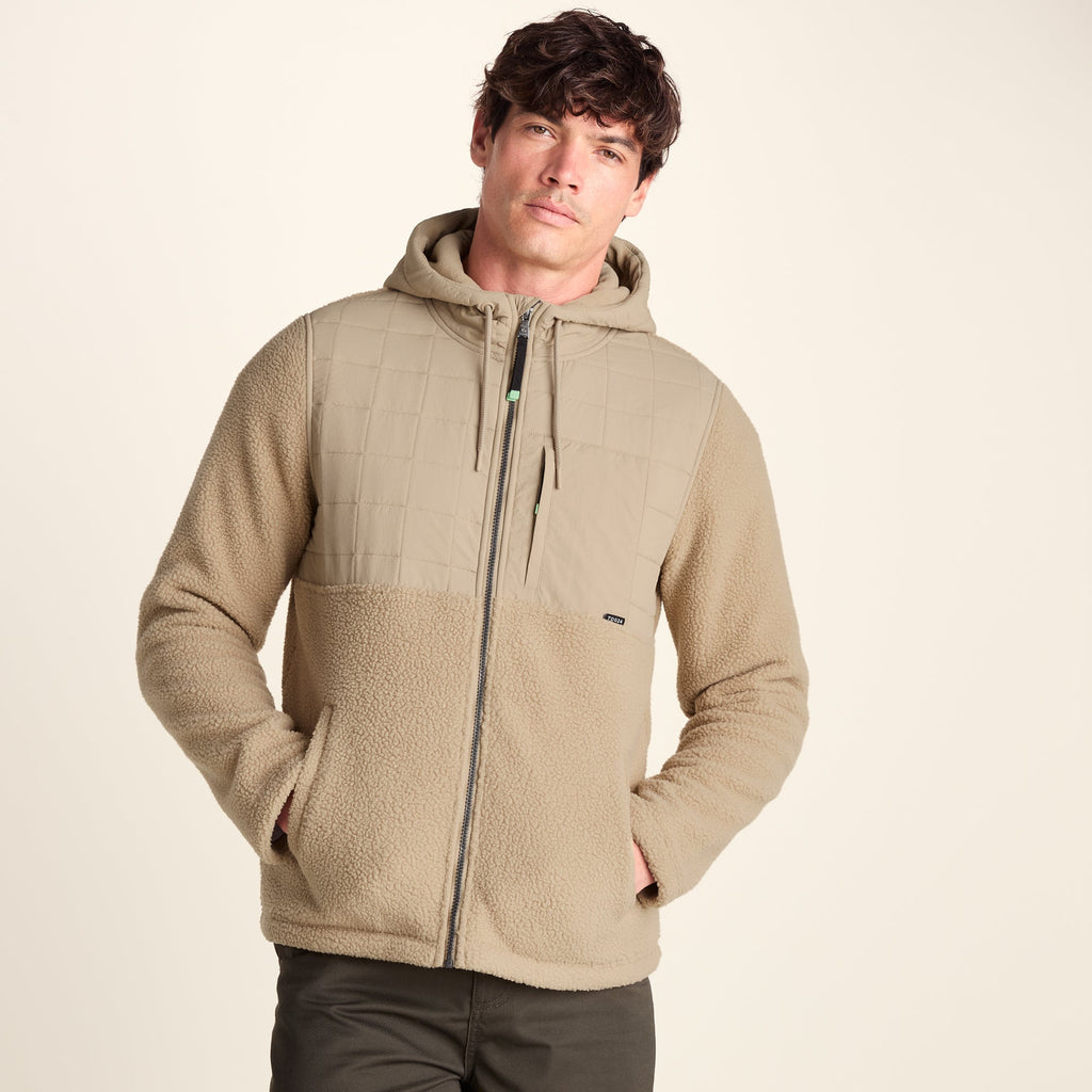 Hare Mens Padded Sherpa Hooded Jacket - Light Sand - Image 8