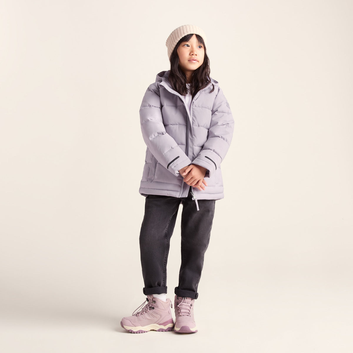 Harecroft Kids Padded Jacket - Lavender Grey - Image 2