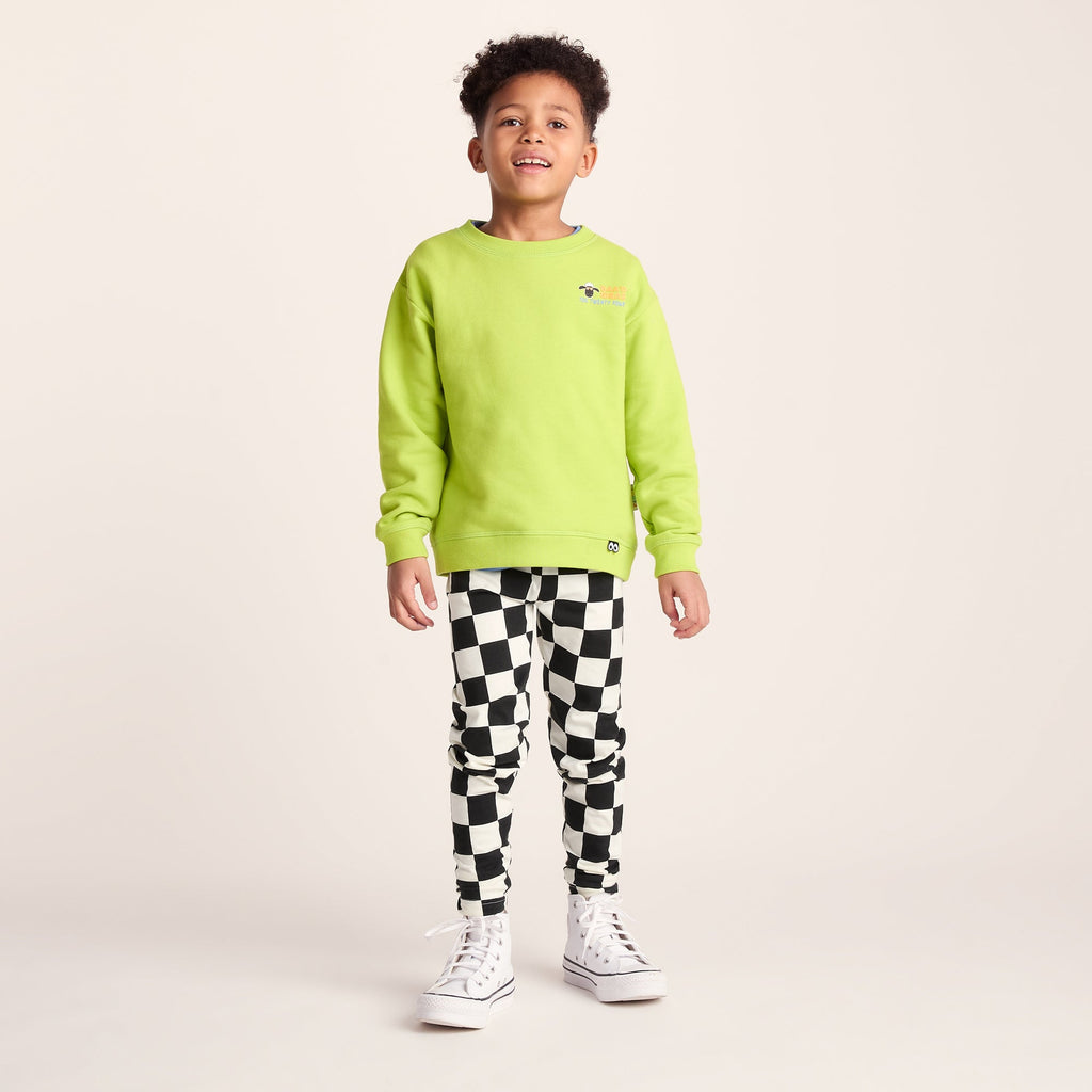 Harri Kids Shaun the Sheep Legging - Black Woolly Checkerboard - Image 6