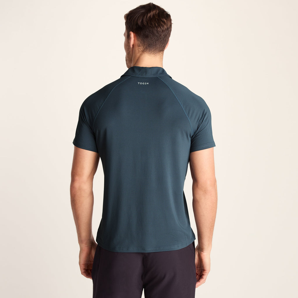 Hector Mens Performance Polo Shirt - Aegean Teal - Image 4