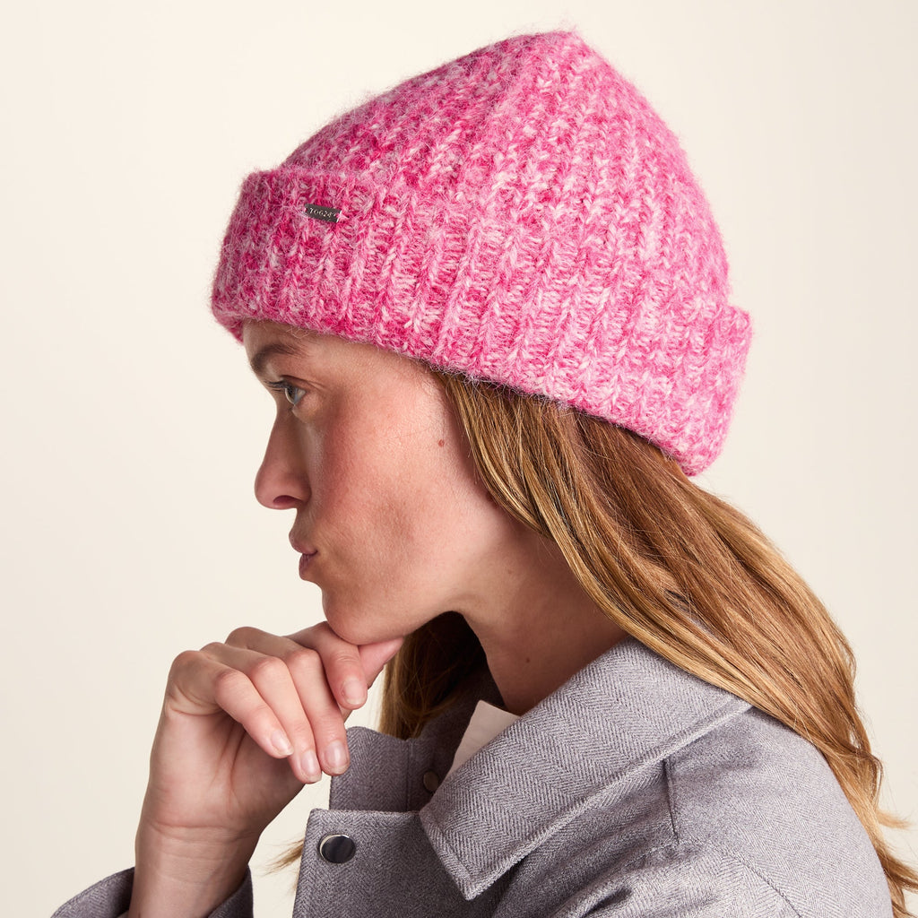 Isabella Supersoft Chunky Knit Beanie - Rich Pink Melange
