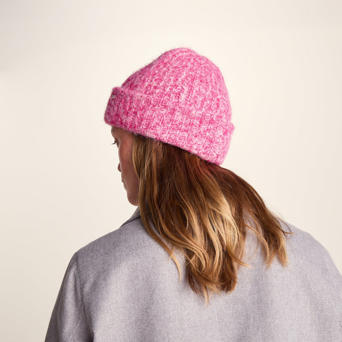 Isabella Supersoft Chunky Knit Beanie - Rich Pink Melange - Image 3