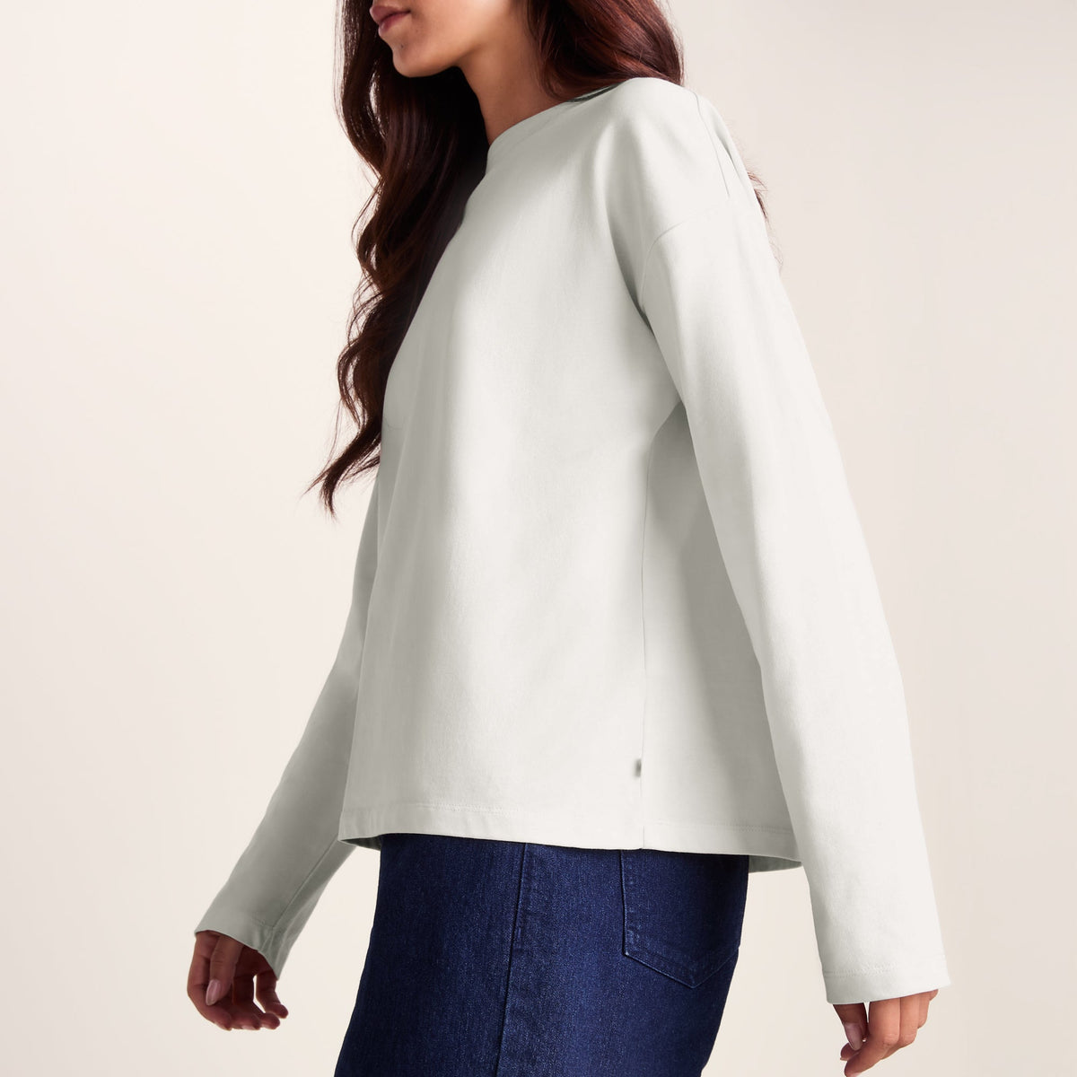 Ivy Womens Supersoft Cotton Boat Neck T-Shirt - Vanilla - Image 5