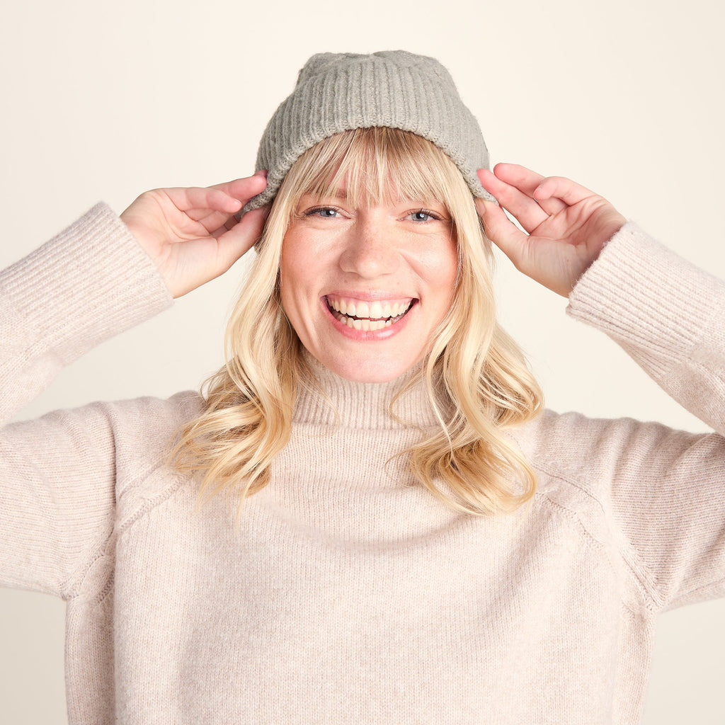 Janice Supersoft Cable Knit Beanie - Simply Taupe - Image 2