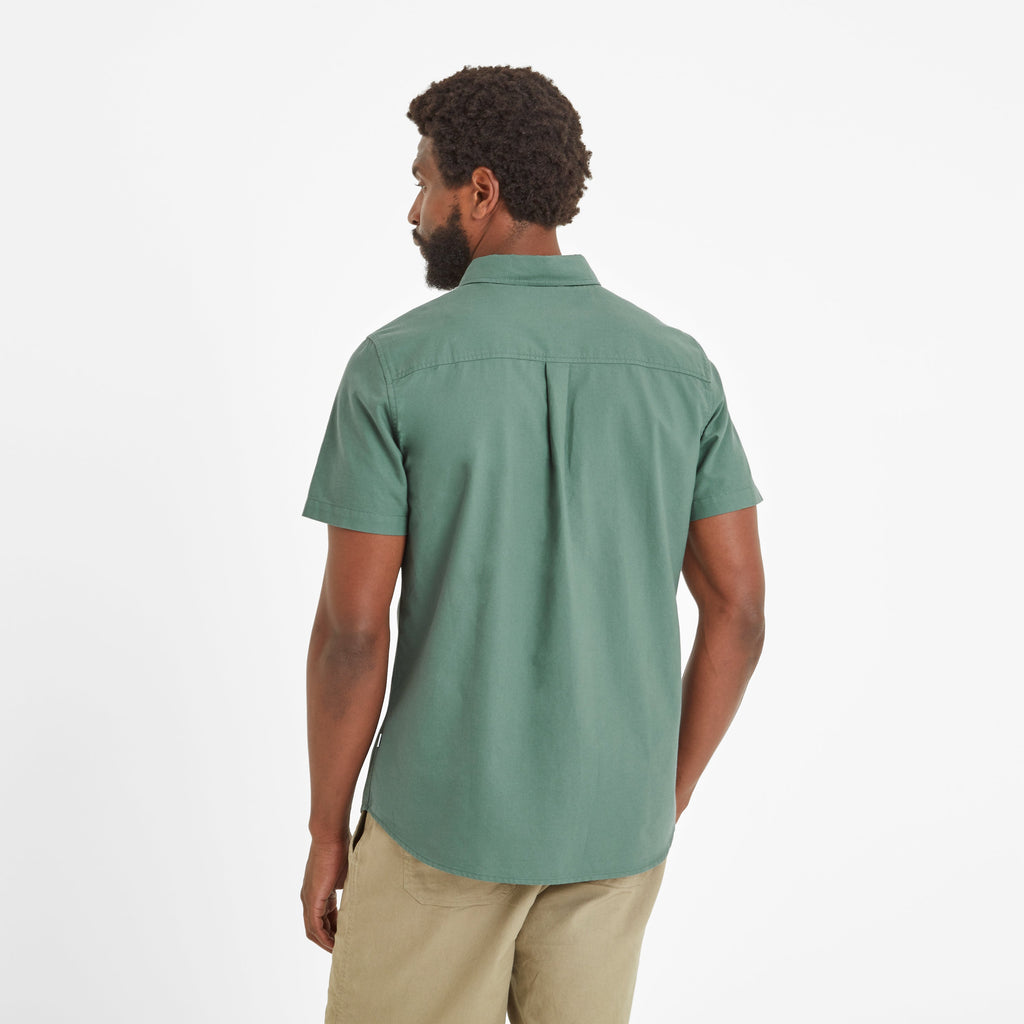 Jayden Mens 100% Cotton Short Sleeve Shirt - Light Forest - Image 3