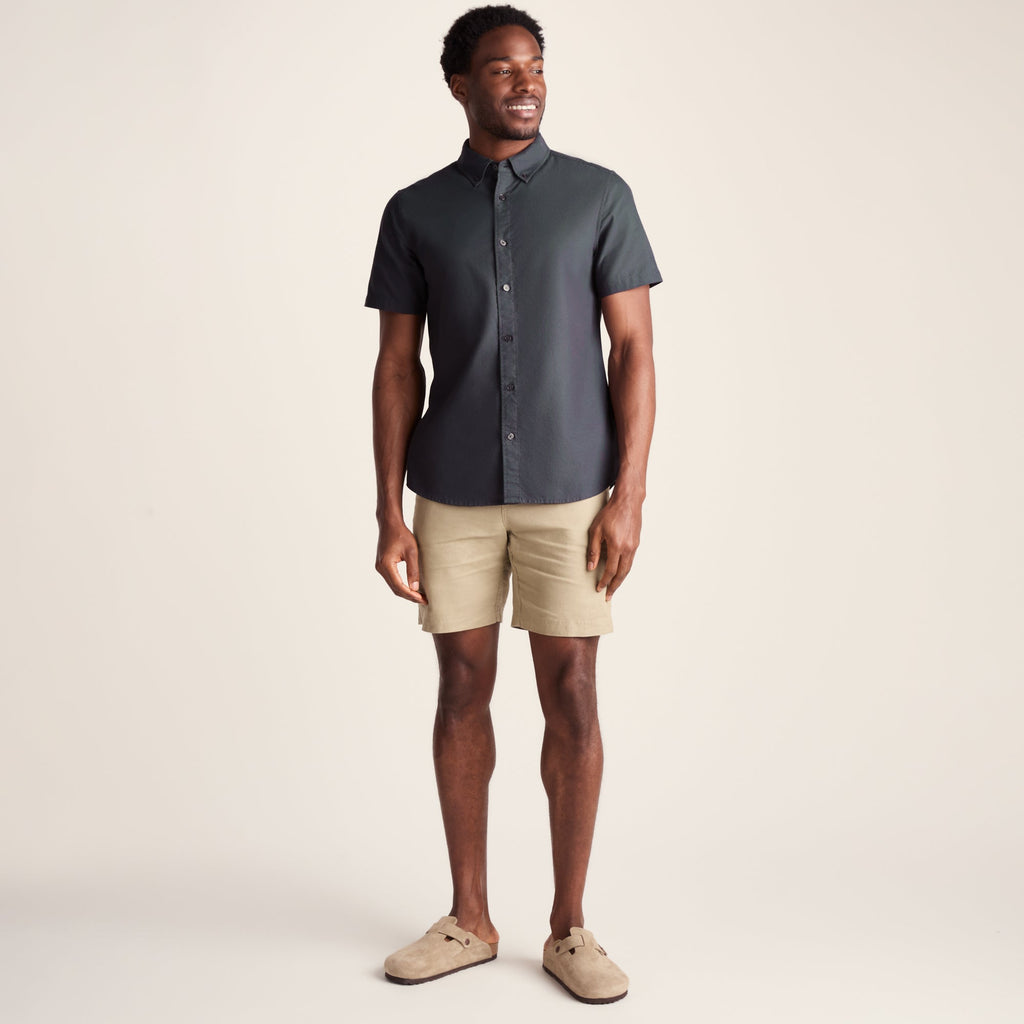 Jayden Mens 100% Cotton Short Sleeve Shirt - Deep Slate - Image 3