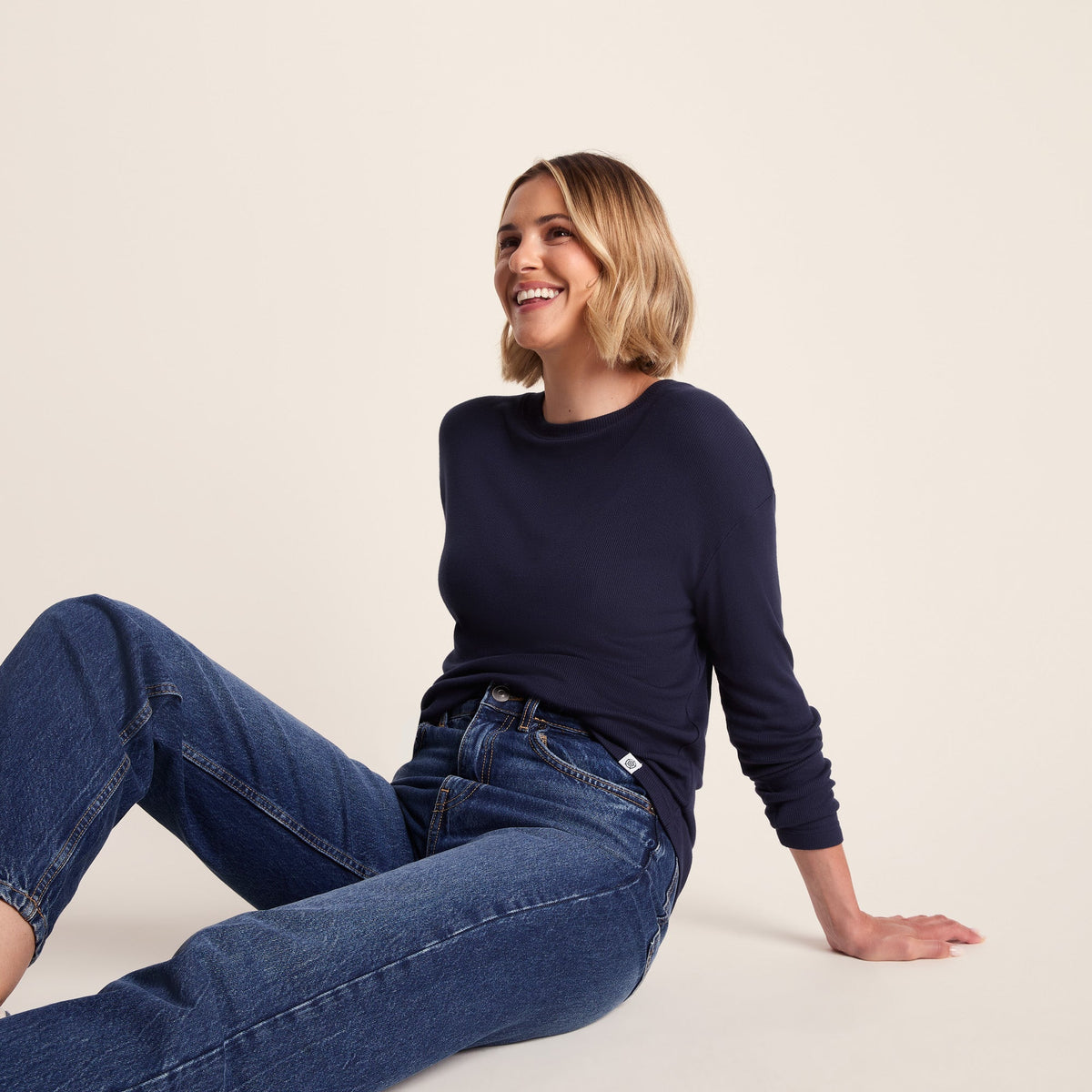 Jemma Womens Long Sleeve Supersoft T-Shirt - Oxford Blue - Image 4