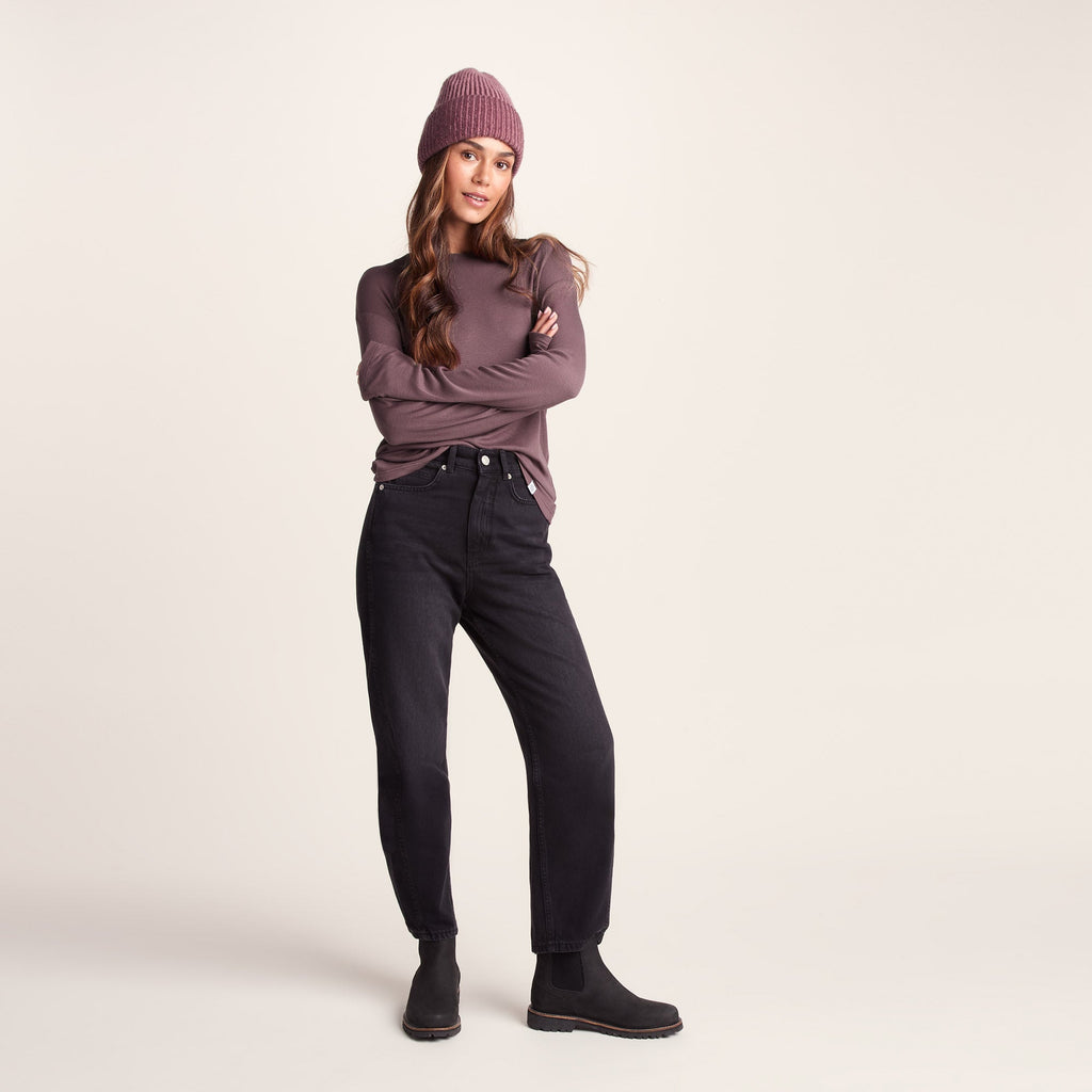 Jemma Womens Long Sleeve Supersoft T-Shirt - Dark Mauve - Image 3