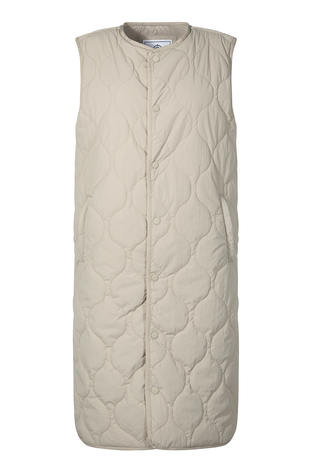 Jena Womens Relaxed Fit Long Insulated Gilet - Cool Beige - Image 10