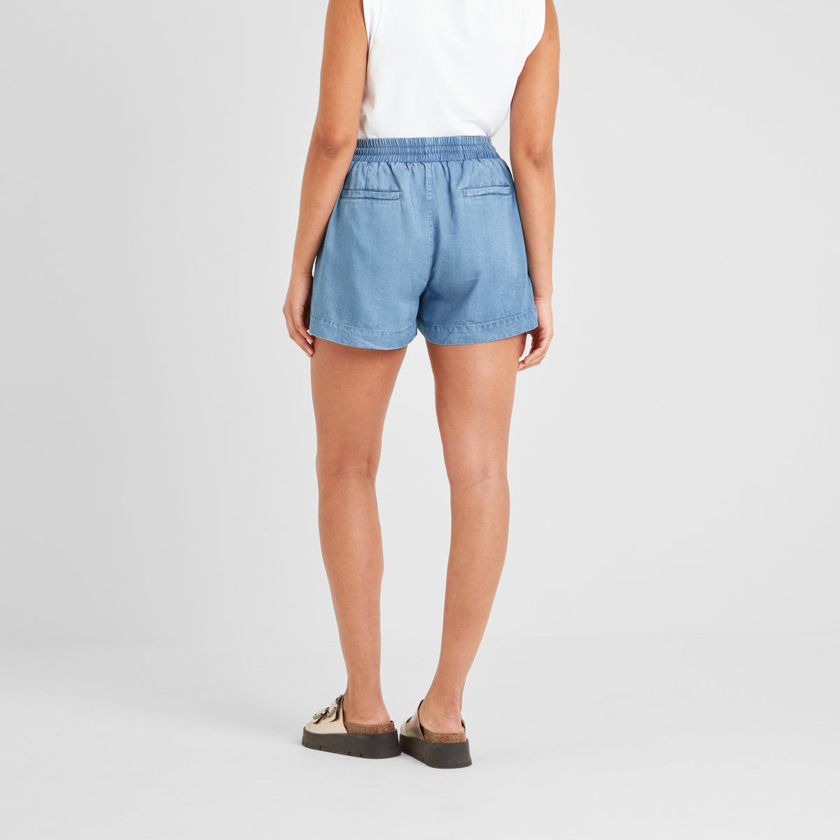 Jessica Womens Tencel Lyocel Shorts - Faded Indigo - Image 3