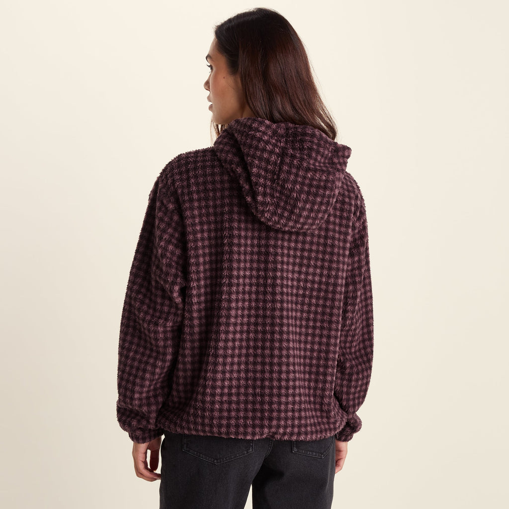 Joanna Womens Relaxed Fit Sherpa Fleece - Huckleberry Gingham - Image 3