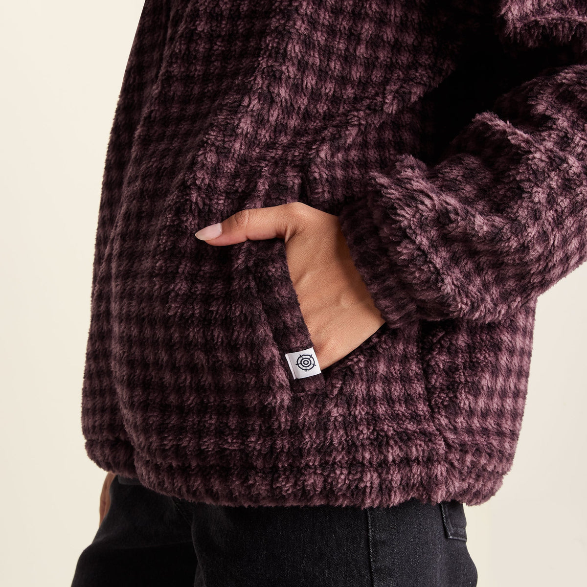 Joanna Womens Relaxed Fit Sherpa Fleece - Huckleberry Gingham - Image 5