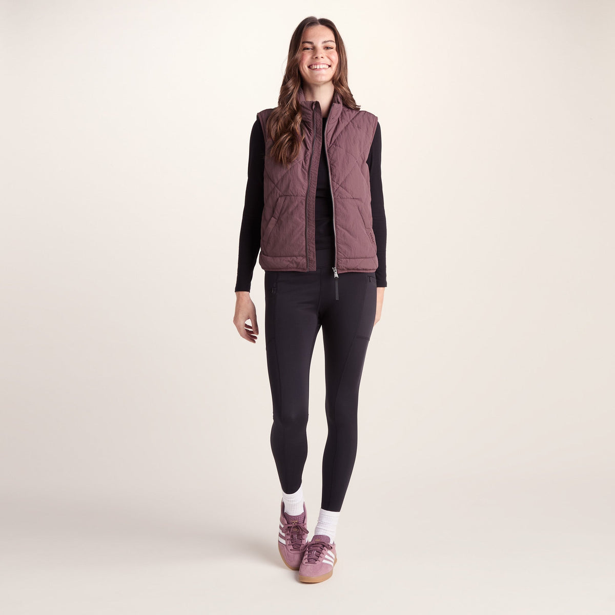 Juni Womens Relaxed Fit Shower Resistant Insulated Gilet - Dark Mauve - Image 3