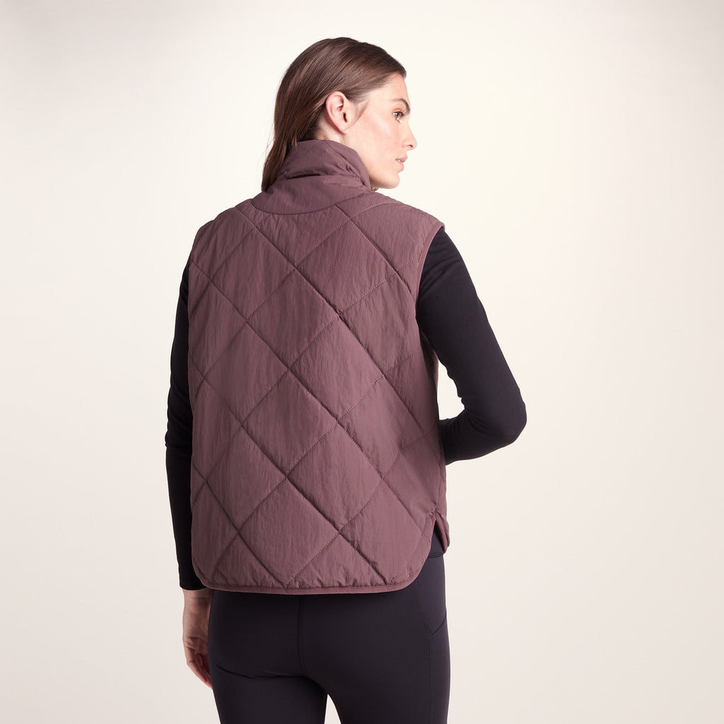 Juni Womens Relaxed Fit Shower Resistant Insulated Gilet - Dark Mauve - Image 4