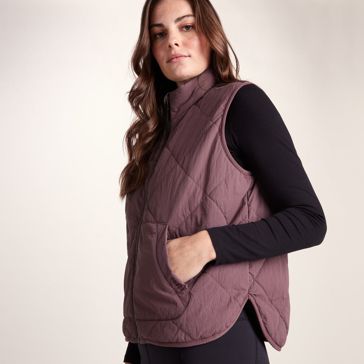 Juni Womens Relaxed Fit Shower Resistant Insulated Gilet - Dark Mauve - Image 7