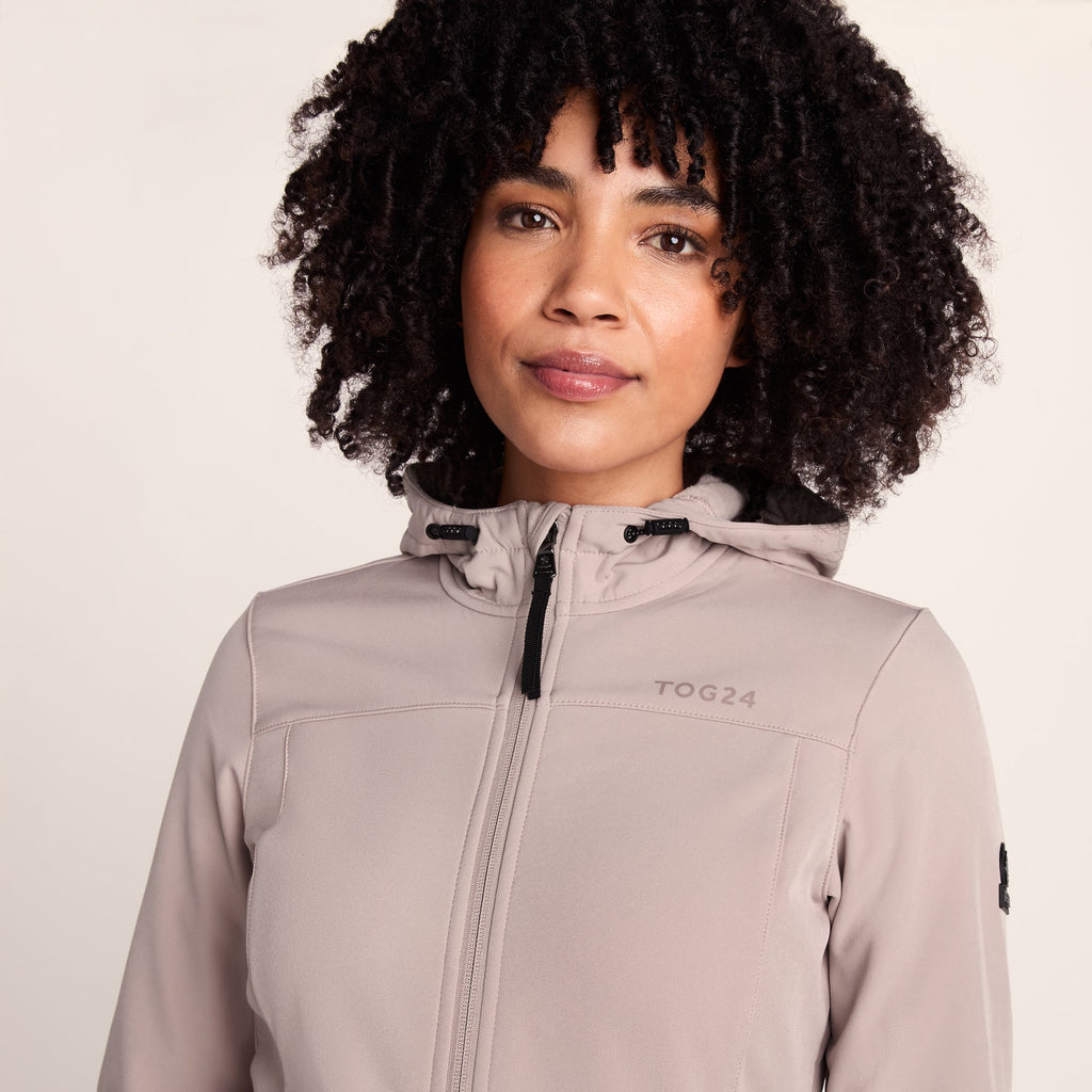 Keld Womens Shower Resistant Hooded Softshell Jacket - Dusky Pink - Image 5