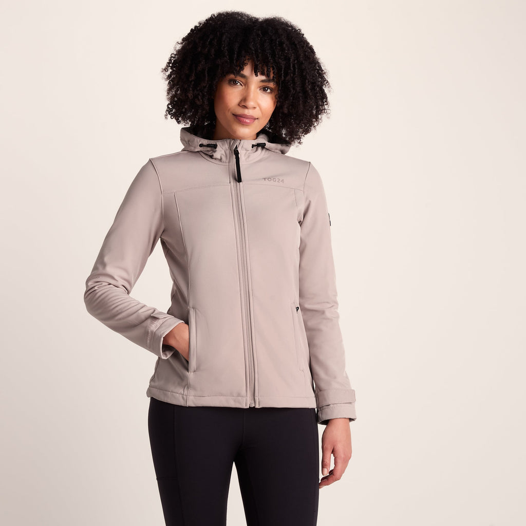 Keld Womens Shower Resistant Hooded Softshell Jacket - Dusky Pink - Image 7