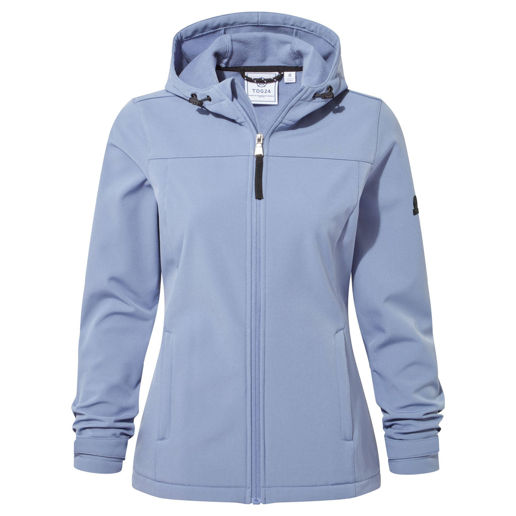 Keld Womens Shower Resistant Hooded Softshell Jacket - Misty Blue - Image 8