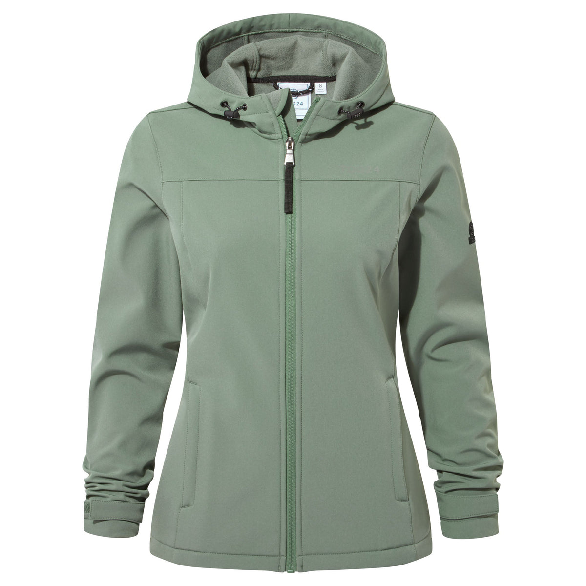 Keld Womens Shower Resistant Hooded Softshell Jacket - Light Forest - Image 10