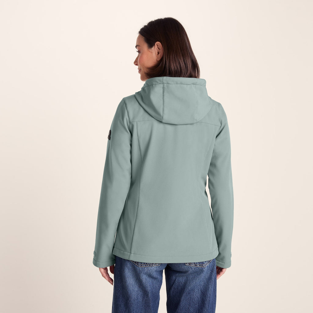 Keld Womens Shower Resistant Hooded Softshell Jacket - Smokey Teal - Image 4