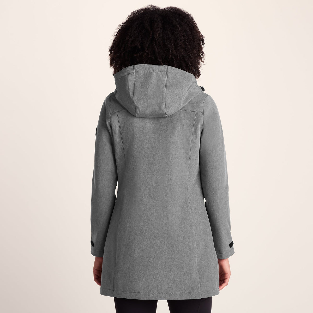 Keld Womens Long Shower Resistant Hooded Softshell Jacket - Dark Grey - Image 3