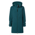 Keld Womens Long Shower Resistant Hooded Softshell Jacket - Petrol Green - Image 9