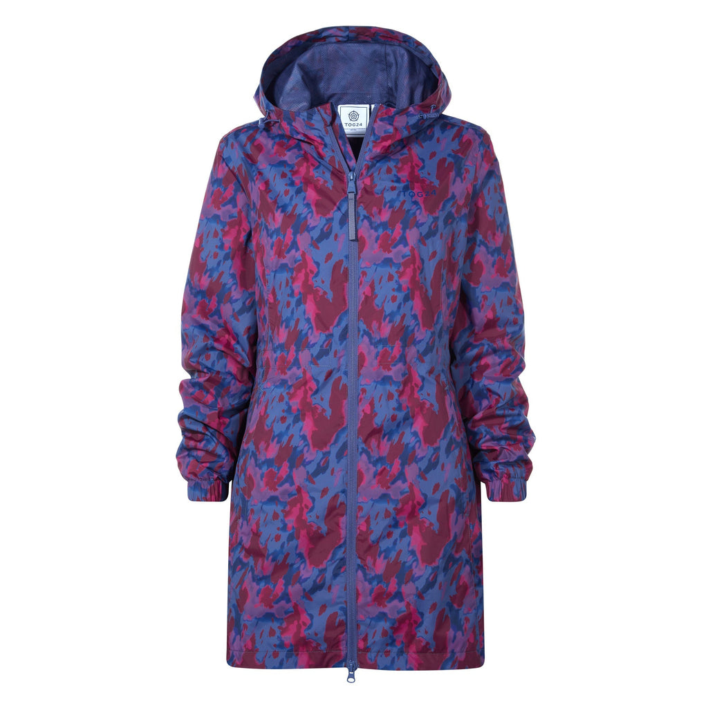 Kilnsey Womens Waterproof Jacket - Oxford Blue Abstract Print - Image 9