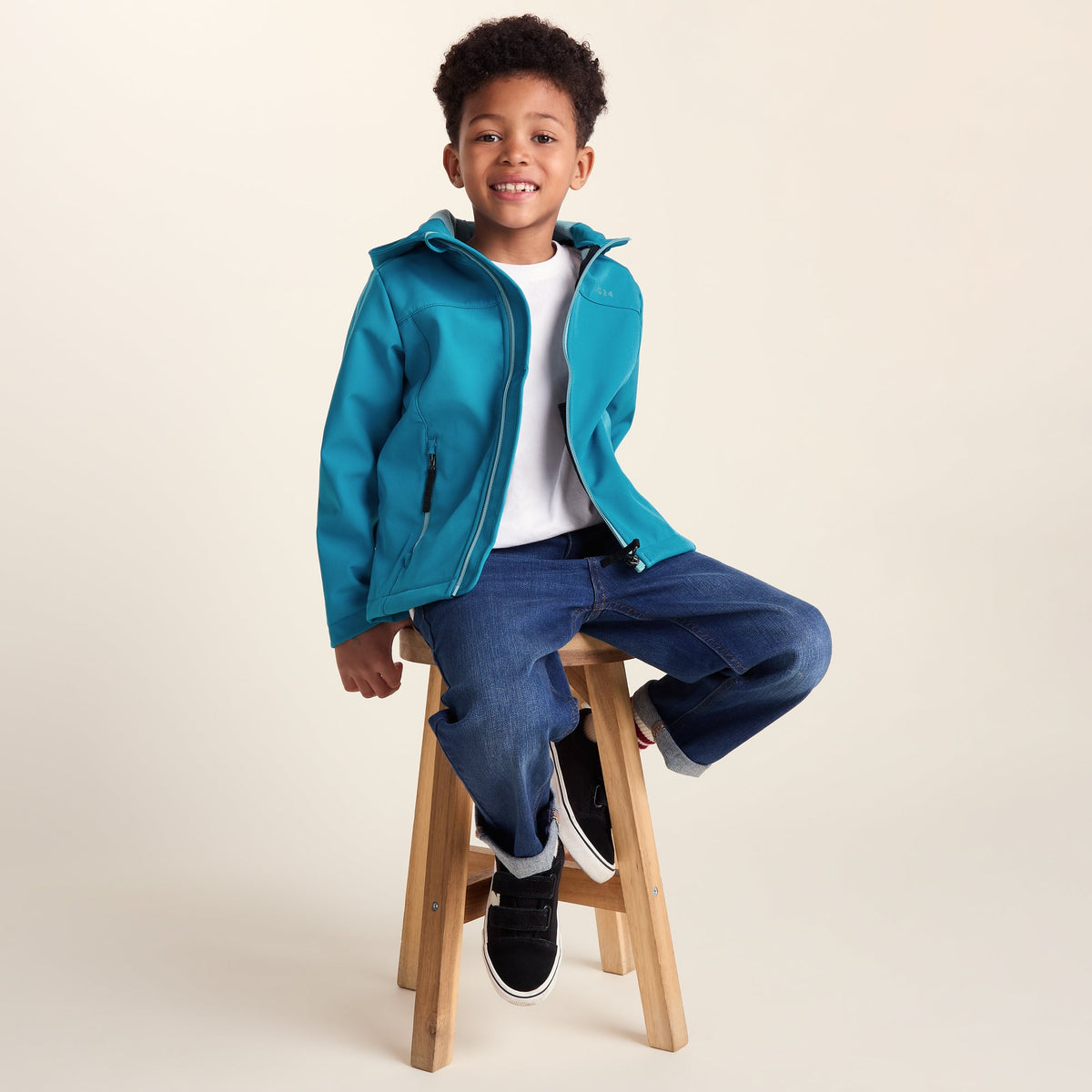 Koroma Kids Softshell Hooded Jacket - Mosaic Blue - Image 4
