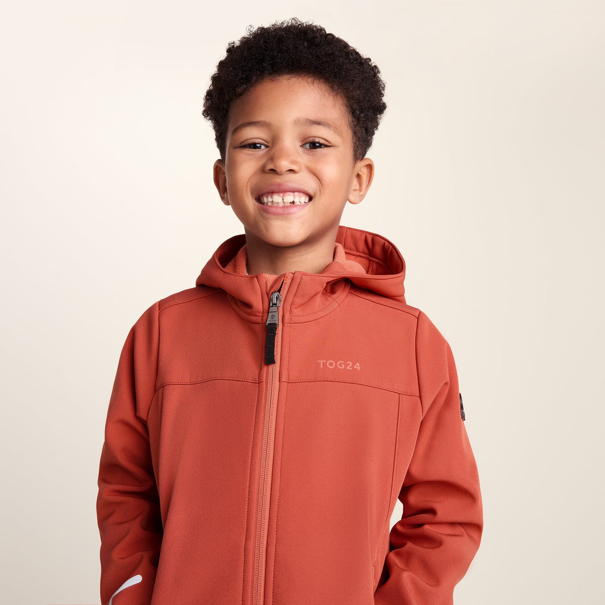 Koroma Kids Softshell Hooded Jacket - Canyon Orange - Image 6