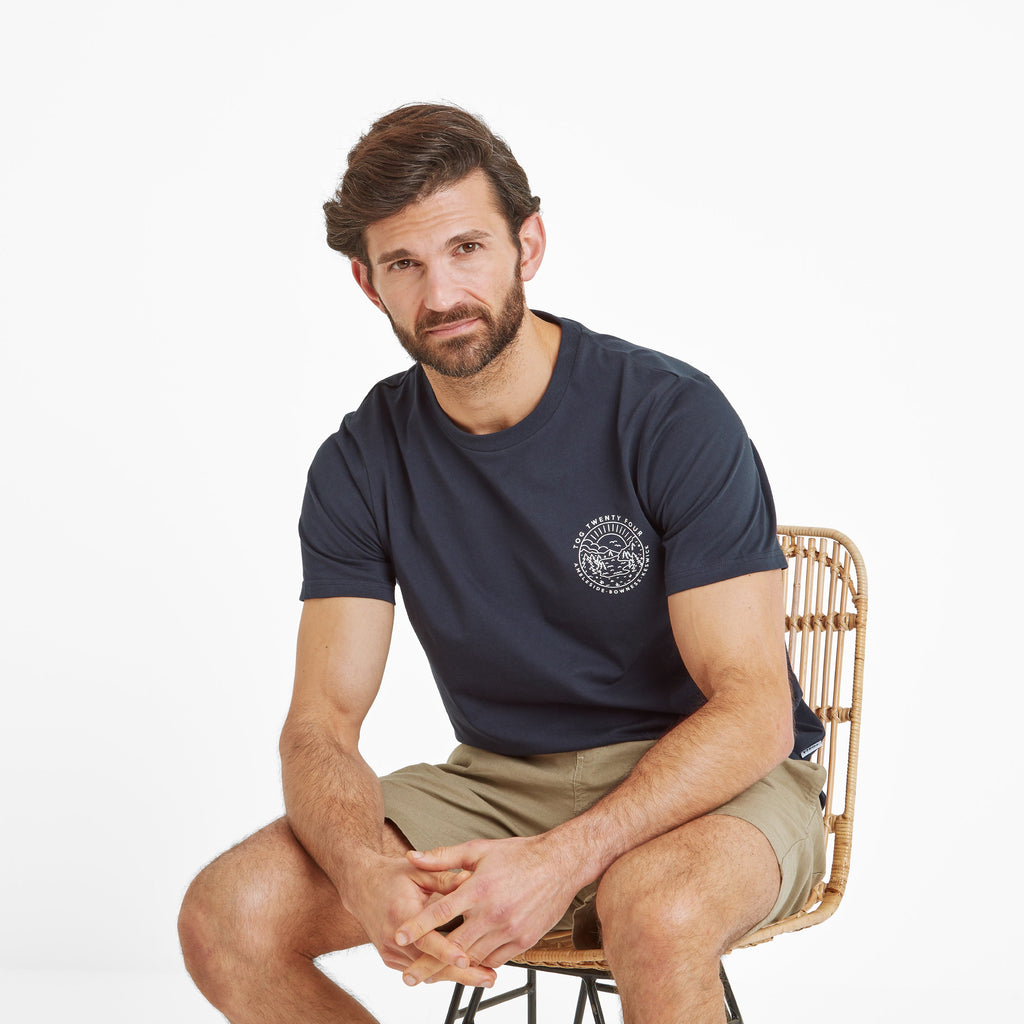 Lakes Mens 100% Cotton Supersoft T-Shirt - Dark Indigo - Image 4