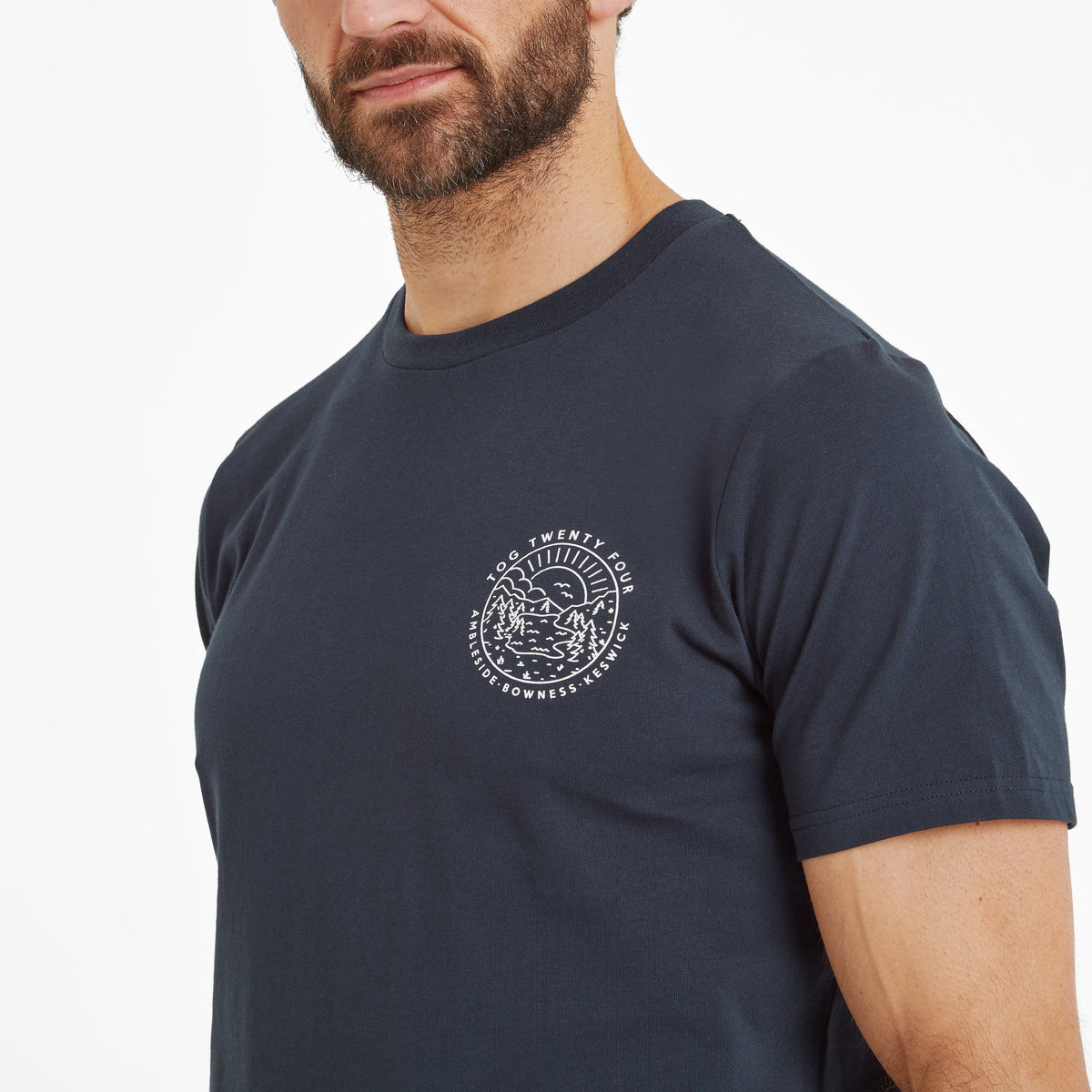 Lakes Mens 100% Cotton Supersoft T-Shirt - Dark Indigo - Image 5
