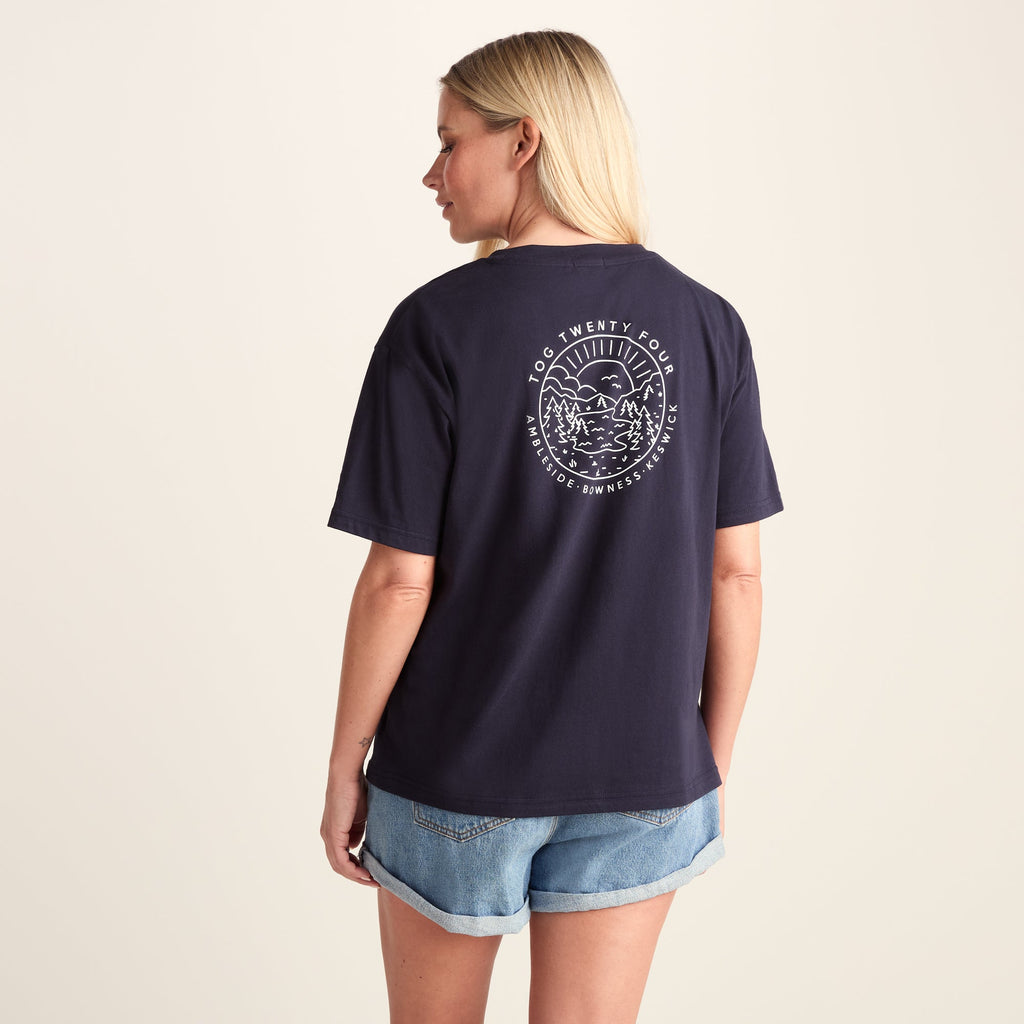 Lakeside Womens 100% Cotton Supersoft Relaxed Fit T-Shirt - Dark Indigo - Image 3