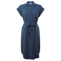 Lenira Womens Relaxed Fit Luxurious Tencel Lyocell Shirt Dress - Dark Denim - Image 6