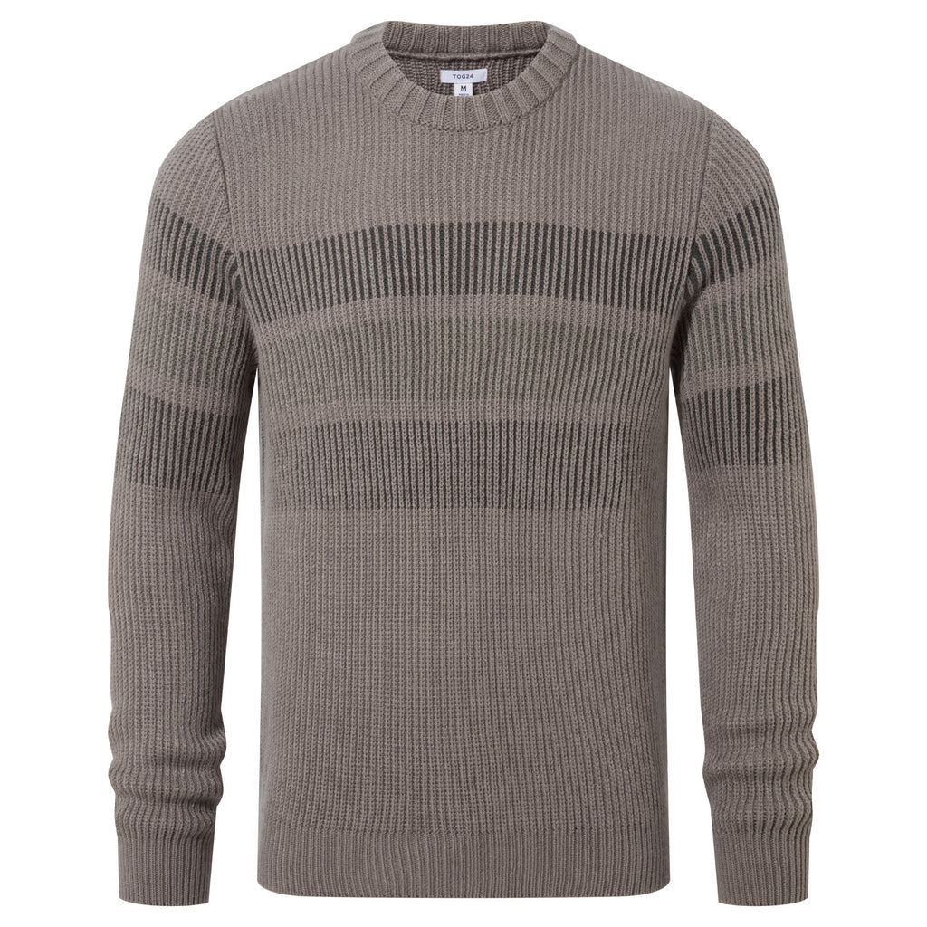 Leonard Mens Chunky Knitted Jumper - Mid Grey - Image 6
