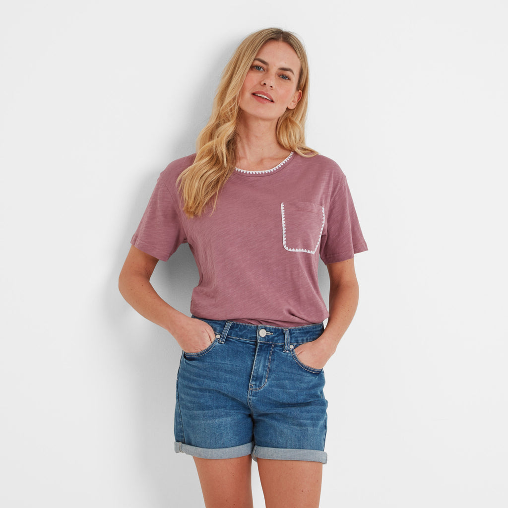 Liana Womens 100% Cotton Supersoft T-Shirt - Mauve - Image 2