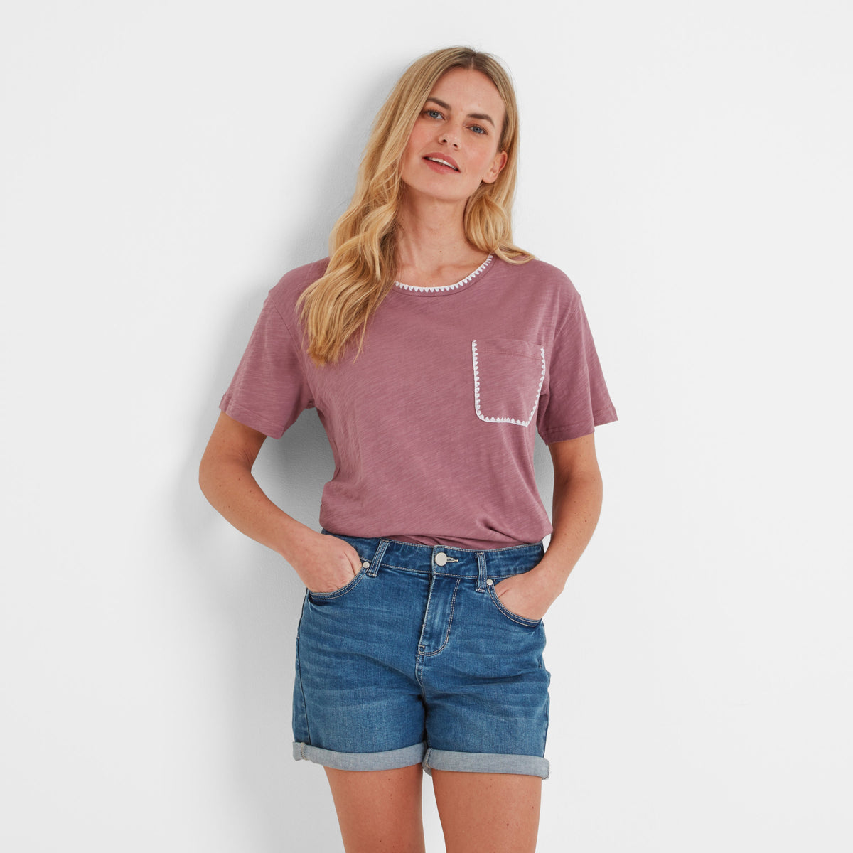 Liana Womens 100% Cotton Supersoft T-Shirt - Mauve - Image 2