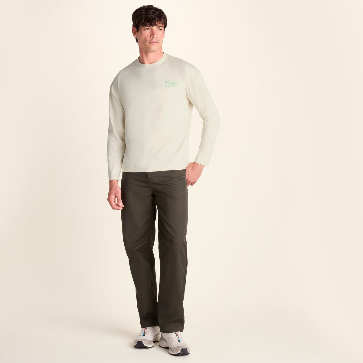 Lloyd Mens Premium Heavyweight 100% Cotton Jersey Top - Buttercream - Image 2