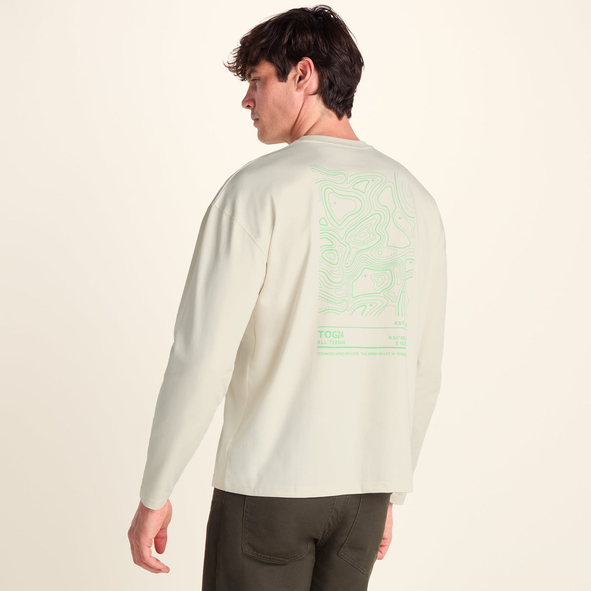 Lloyd Mens Premium Heavyweight 100% Cotton Jersey Top - Buttercream - Image 3