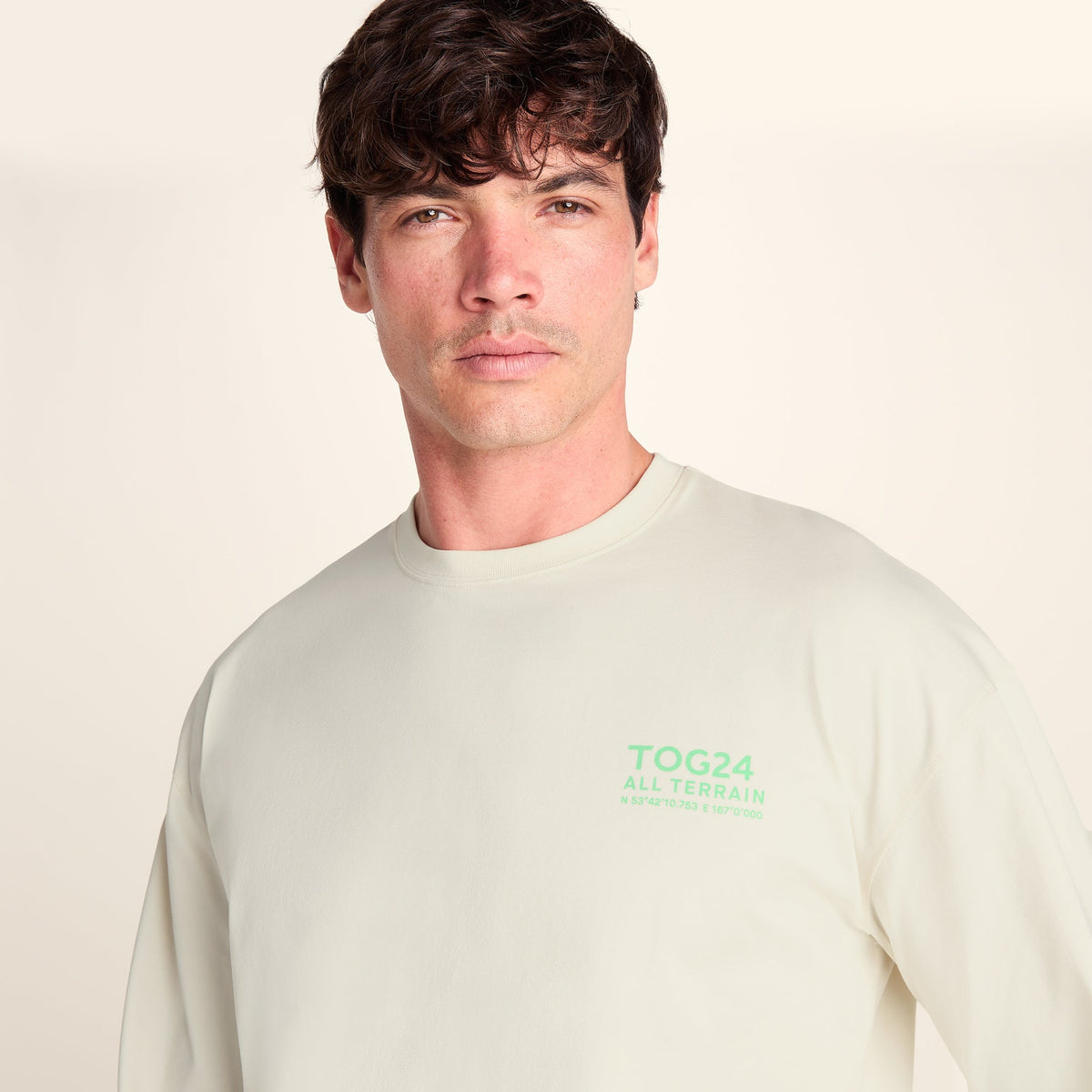 Lloyd Mens Premium Heavyweight 100% Cotton Jersey Top - Buttercream - Image 5