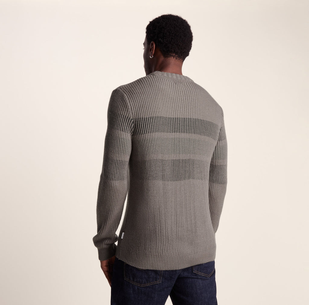 Leonard Mens Chunky Knitted Jumper - Mid Grey - Image 3